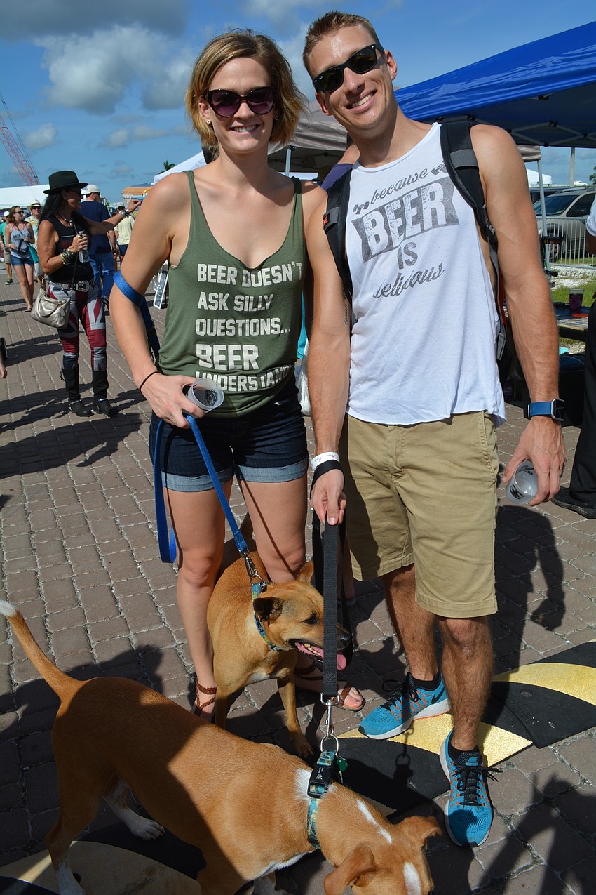 Holly and Ray Jansen brought their dogs, Raleigh and Indy, all the way from Tampa.