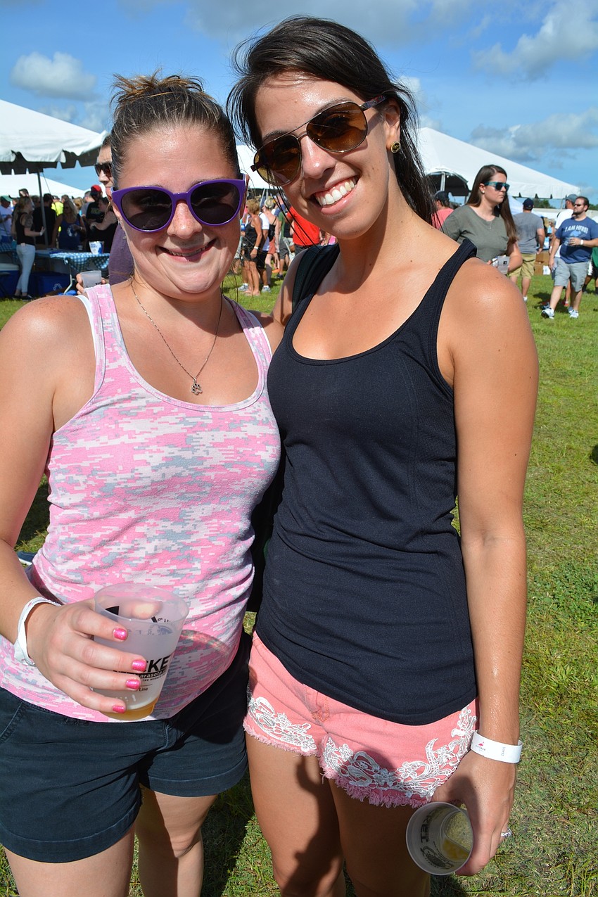 East County's Pearl Morris and Bradenton's Amanda Timko work together.