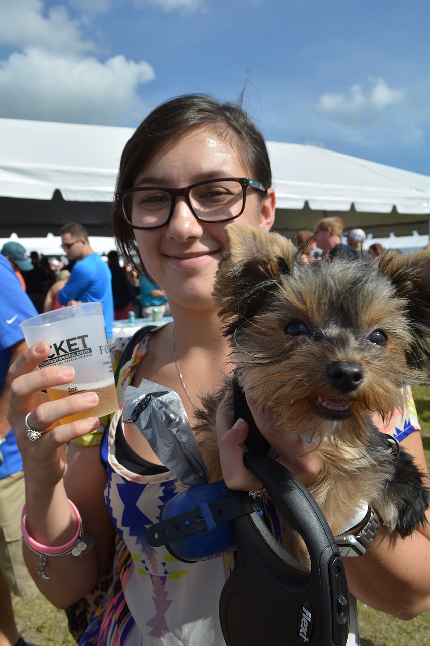 Kristina Gould, of Sarasota, brings her dog, Snook.
