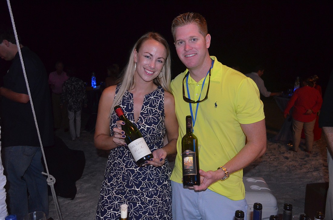 Michelle Boyle of Trinchero Family Estates in Sonoma, Calif., and Stephen Boyle of Castello de Bolgheri in Tuscany, Italy at last year's Bacchus on the Beach.