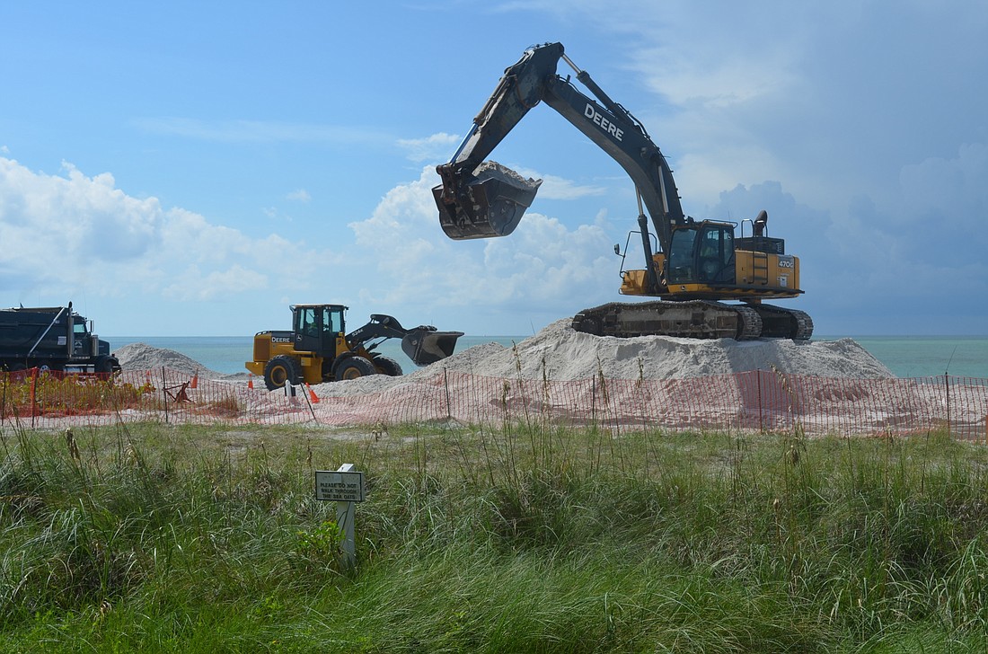 The last sand haul concluded Monday on Longboat Key.