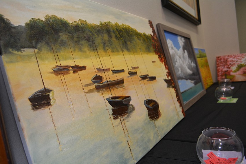 Guests had a variety of paintings and other artwork from which to choose.