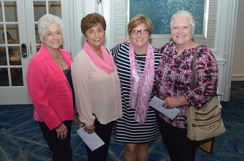 Betty Callaghan with cancer survivors Margie Semonick, Jane Trinci and Patty Virgilio