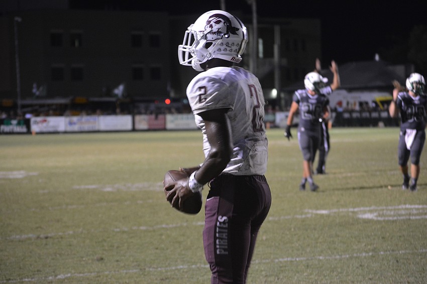 Braden River running back Deshaun Fenwick is stoic after catching a touchdown pass with 18 seconds left in his team's 42-35 loss to Venice.