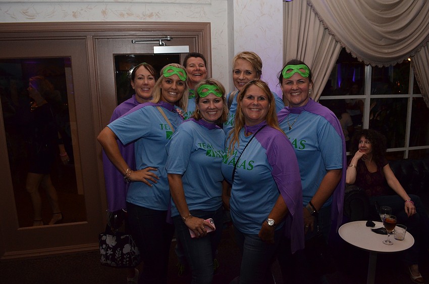 Members of A Team are all smiles after finishing their challenges and arriving at the party.