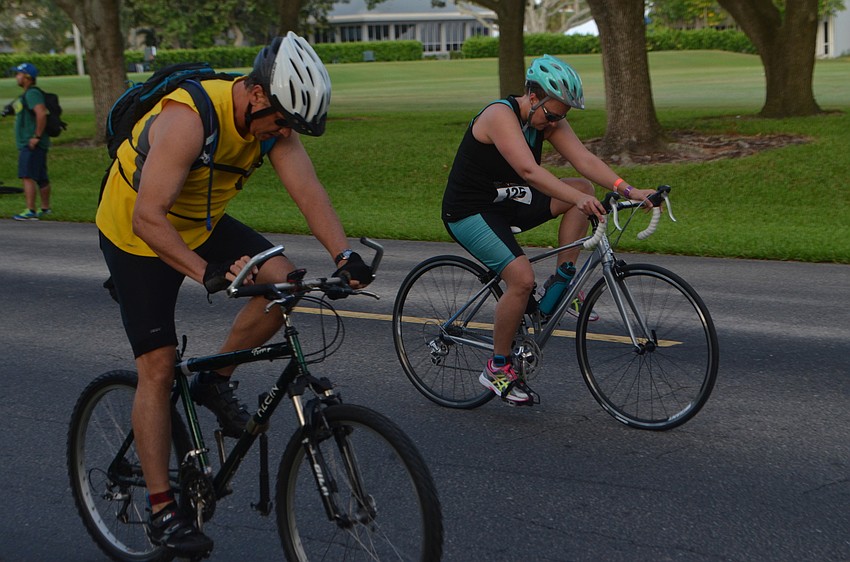 Participants begin the biking portion of the Longboat Key Triathlon on Oct. 16.