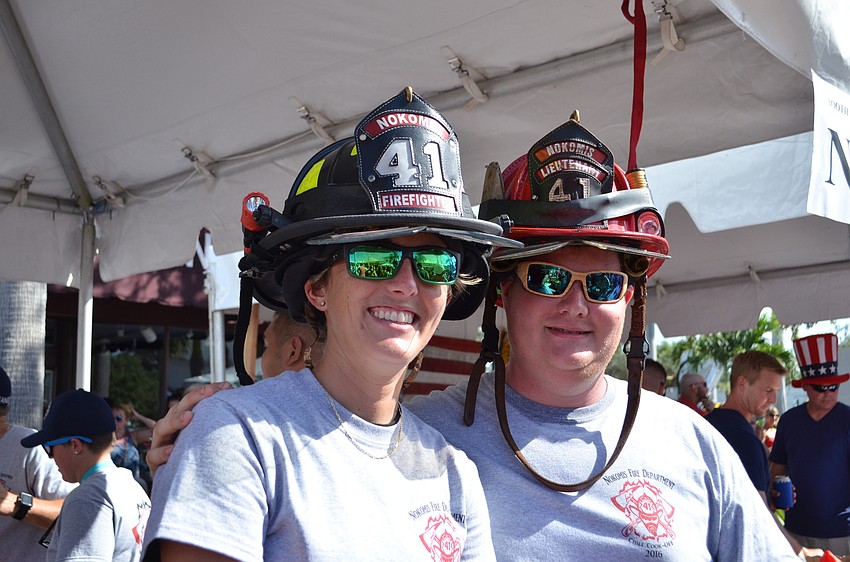 Jamie Wolfe and Sean Thornton of Nokomis Fire Department.