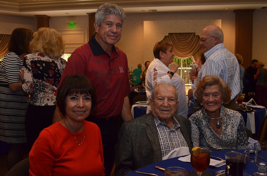 Tom Shapiro (standing) with Debbie Shapiro, Honoree Sam Shapiro and Sponsor Betty Schoenbaum