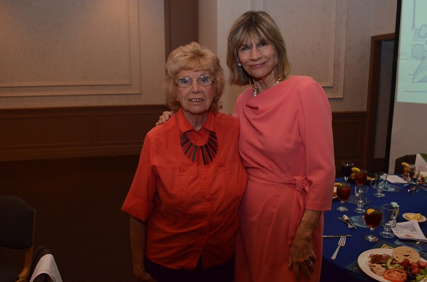 Phyllis DuBois, Art Center employee, with Commissioner Suzanne Atwell