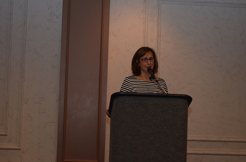 Art Center Sarasota Executive Director Lisa Berger gives her opening address.