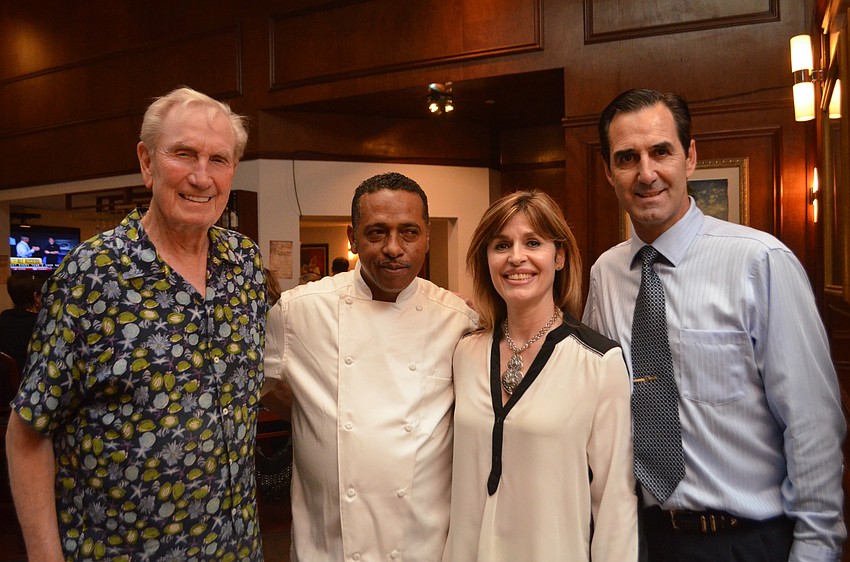 Amore property owner Howard Rooks, Amore chef Angel Torres, social media and event manager for Amore,  Liana Vitorino and Tito Vitorino