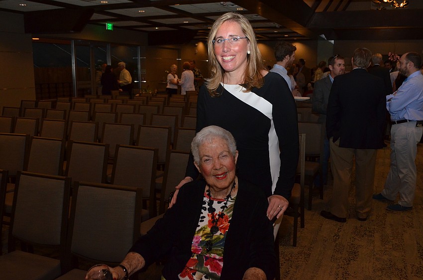 President and Chief Executive Officer of Marie Selby Botanical Gardens Jennifer Rominiecki and Donor Nathalie McCulloch (seated)