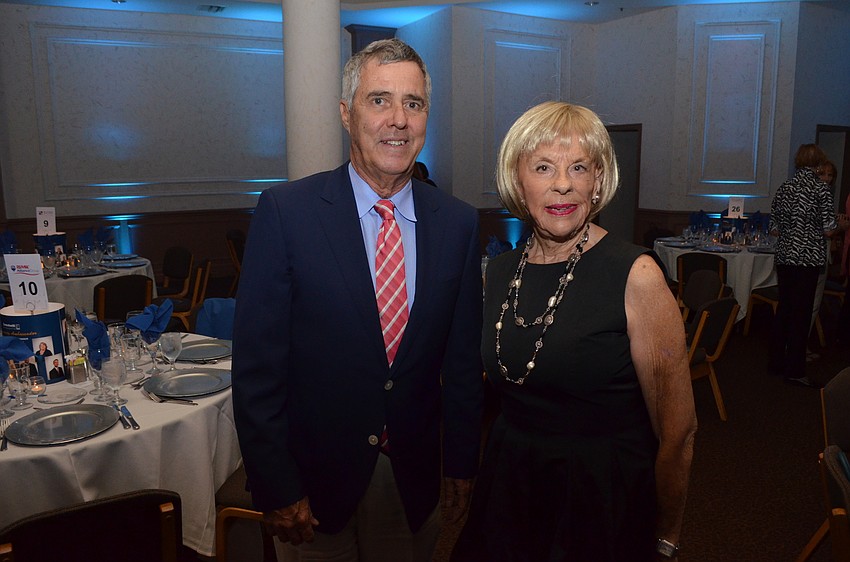 Award winner Gloria Moss and Steve Seidensticker, JFCS Board of Directors Chair Elect, who accepted the award for JFCS on behalf of Rose Chapman