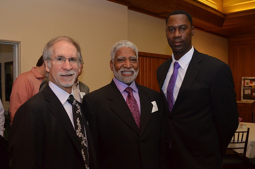 Judge David Denkin, Eddy Regnier and Aaron Bellamy, male engagement coordinator for SPARCC
