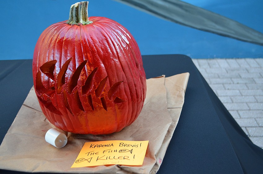 A painted pumpkin as Karenia Brevis, or red tide
