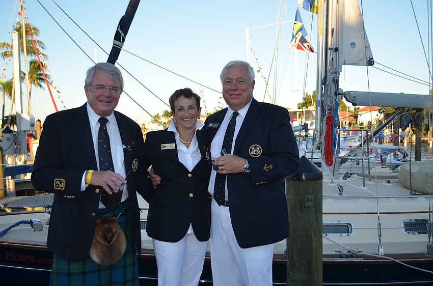 Vice Commodore Charlie Wilson, Marina Committee Chairwoman Martha Schantz and marina project manager Brian McCarthy