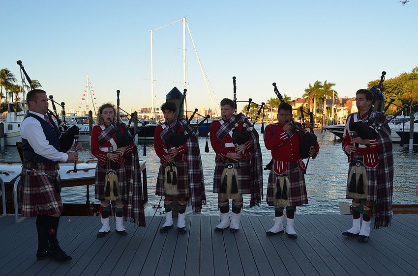 The Riverview Kiltie bagpipers performed at Bird Key Yacht Club’s MarinaFest on Oct. 22.