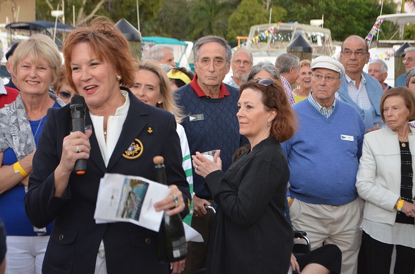 Tami Walsh speaks during Bird Key Yacht Club’s MarinaFest on Oct. 22.
