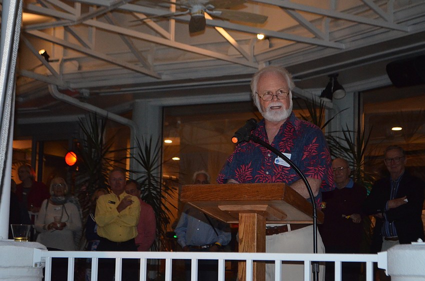 President and CEO of Mote Michael Crosby speaks with the crowd at MarinaFest. The yacht club is bringing back the Sarasota Bay Cup and for the first time ever, the regatta will support a charitable organization. In 2017, that organization will be Mote.