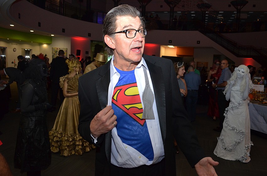 Len Slazinski shows off his Superman outfit