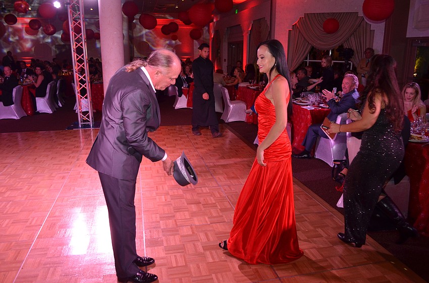 Les McCurdy bows at the end of his performance with partner Tanya Vy.