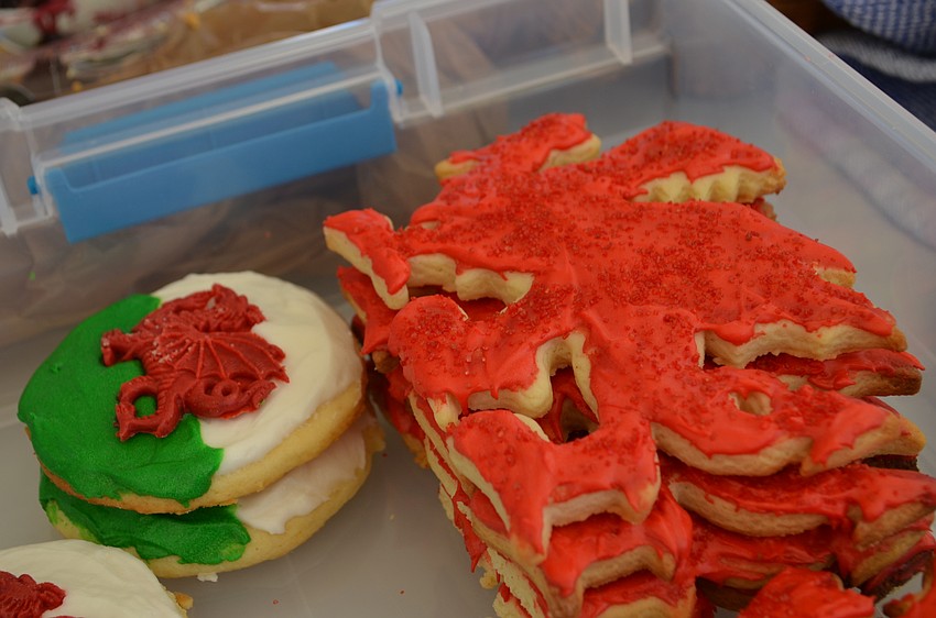 Even desserts included the red dragon of Wales.