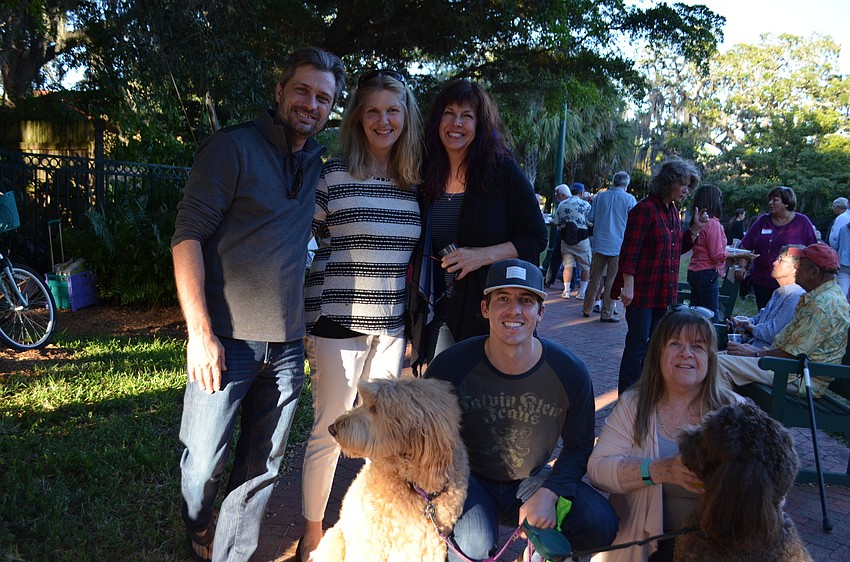 Dustin Nord, Cynthia O'Donnell, Cherry and Josh Zimmer with Patty Robertson, Deke and Bear