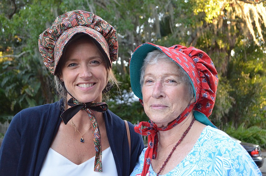 Kate Griffith and Pattie Lanier wore bonnets to match the early 1900s time period.
