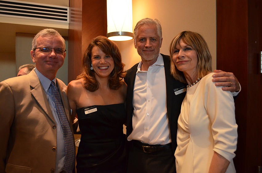 Women’s Sports Museum Board of Directors president and chairman Mike Beaumier, Beth Green, board vice president Chris Gallagher and Sarasota City Commissioner Suzanne Atwell
