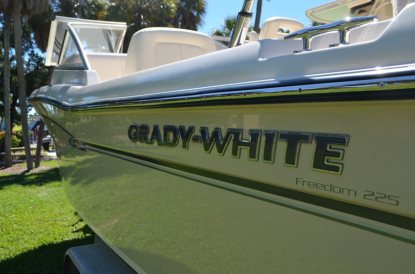Six Grady-White Boats were displayed in St. Armands Circle park over the weekend for the St. Armands Boat Show.