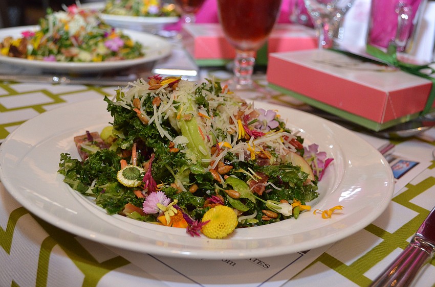 A floral salad was served for lunch.