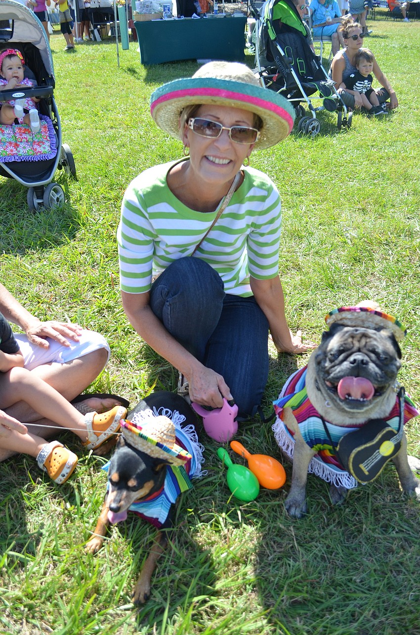Carrie Tittle with her two amigos Eddie and Oscar.
