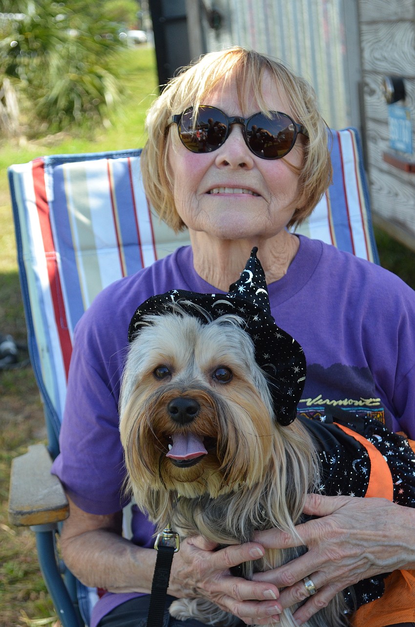 Elizabeth Webster is proud of her pup Emily, who took home the prize for spookiest costume dressed as a witch.