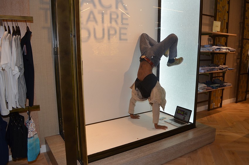 Will Mauricette shows off his move in the Westcoast Black Theatre Troupe box stage.