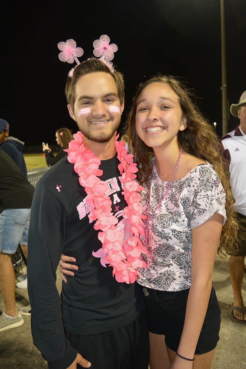 Noah Cronin wore pink antennas at the request of his girlfriend, Baylee Tison.