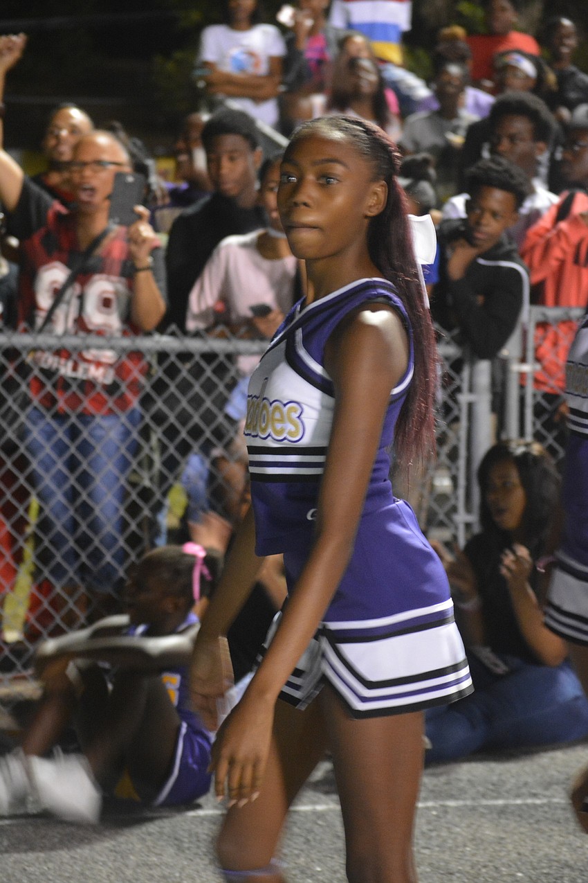 The Booker and Southeast cheerleading teams had a cheer-off during the two schools' football game on Oct. 28.