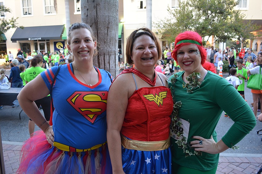 Leslie Davis, Lorrie Groover and Bobbi Miller of Bradenton all showed up to support Duchenne muscular dystrophy awareness.