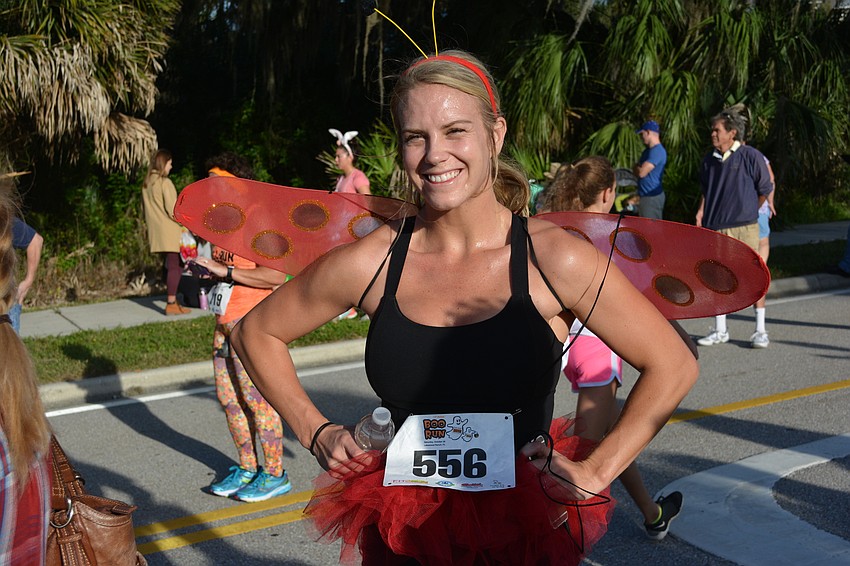 Parrish's Katie Eberly, a ladybug, couldn't fly during the race. She had to run like everyone else.