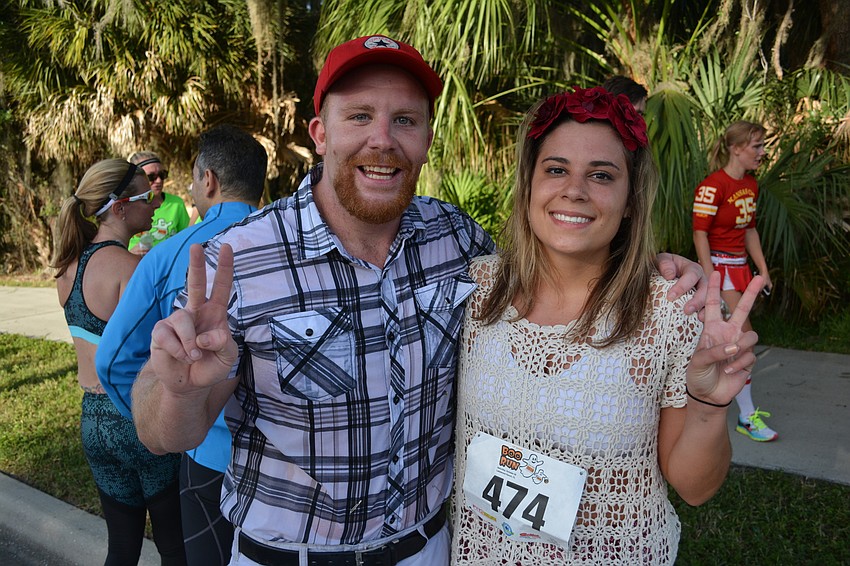 Bradenton's Dan Jordan and Tampa's Theresa Moore ran the Boo Run as Forrest Gump and Jenny.