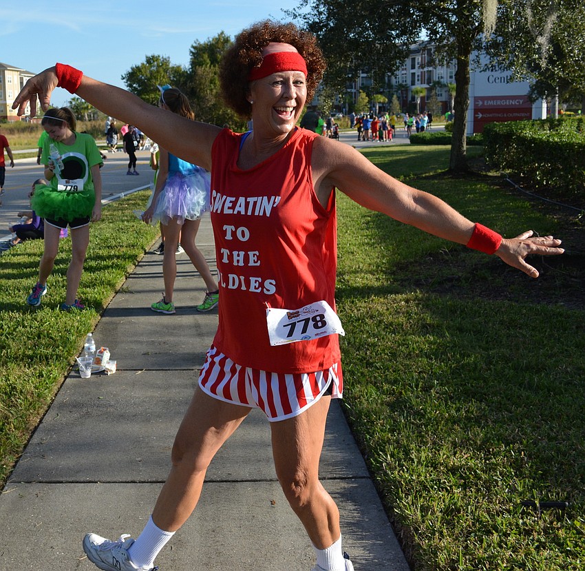 Vickie Barth of Bradenton shows she is in better shape than Richard Simmons.