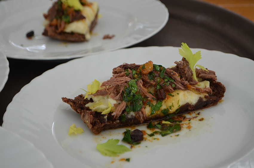 Bay leaf braised beef brisket from Looped Square Collective