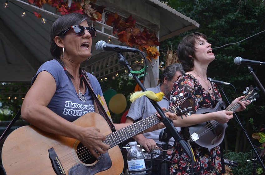 Carmela Pedicini and Sara Moone of Sarasota band Passerine play early in the evening. The band played covers of popular songs as well as original music.