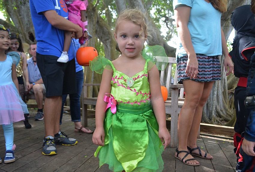 Emery Elken dressed as Disney's Tinker Bell.