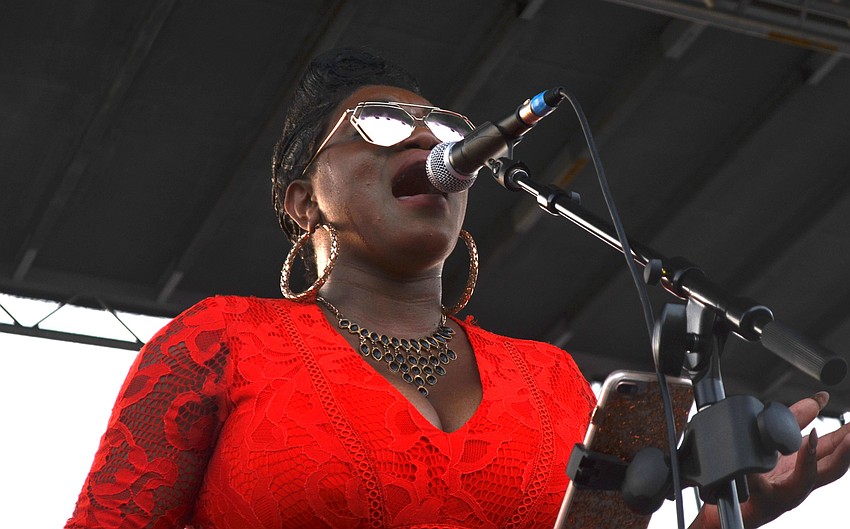 Shantal Norman sings At Last by Etta James near the end of Jah Movement's set.