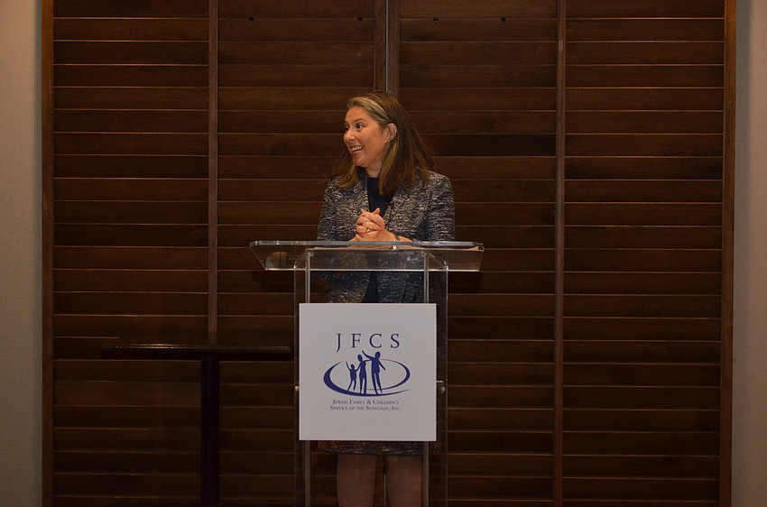 Speaker Alina Gerlovin laughs about how much Sarasota has changed since she moved away.