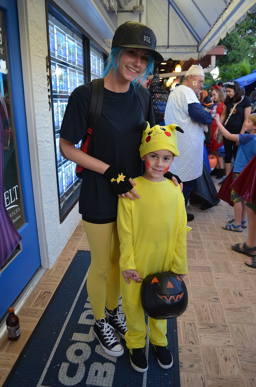 Kati and Jack Duncan, 5, as a Pokemon trainer and Pikachu.