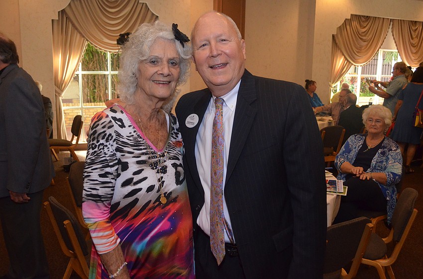 Janet Hunter, event coordinator, and Scott Anderson, emcee for the event