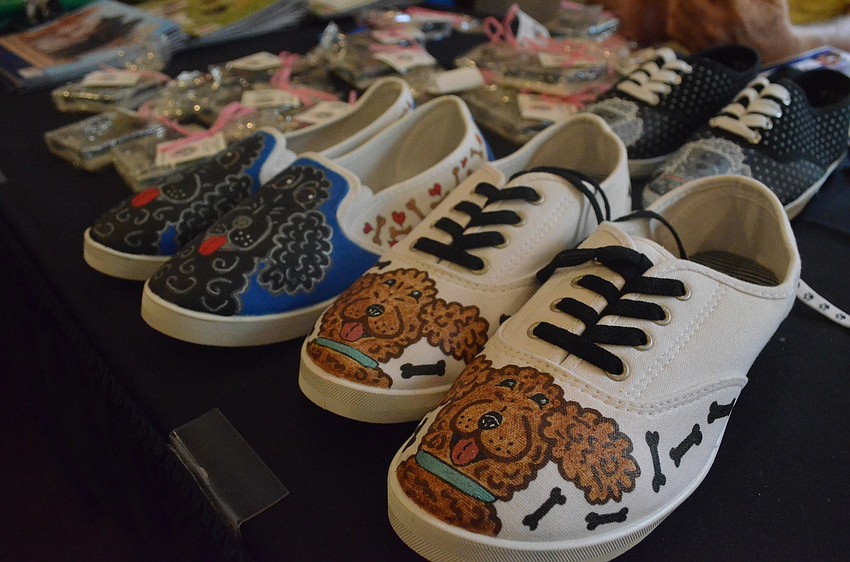 Hand-painted “poodle shoes” were available for purchase.