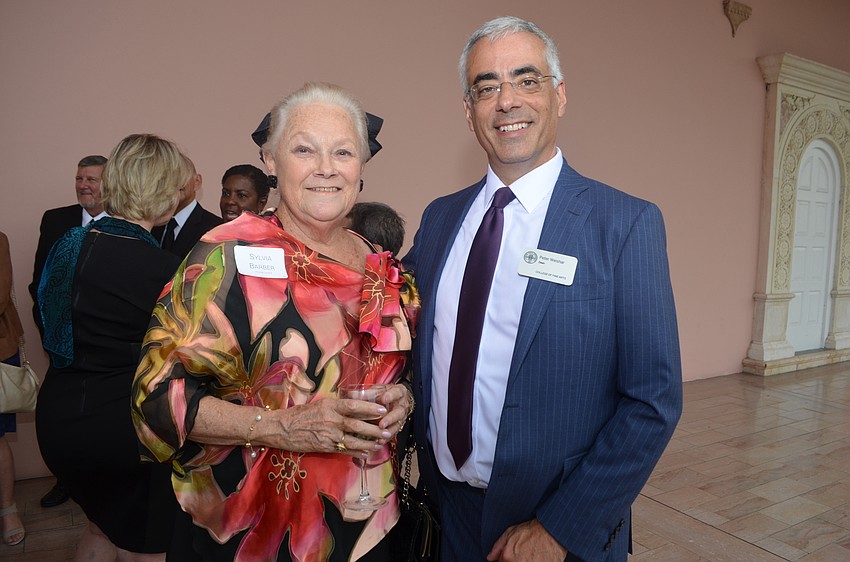 Sylvia Barber and Peter Weishar, dean of the Florida State University College of Fine Arts
