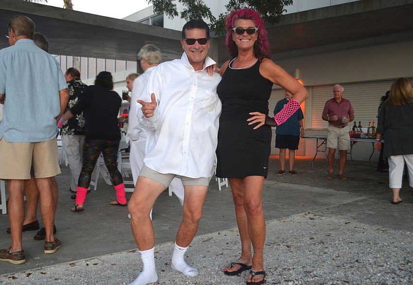 Tim Farley and Siesta Key Chamber of Commerce Executive Director Ann Frescura.